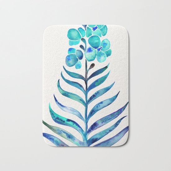 Blooming Orchid – Navy & Turquoise Palette Bath Mat
