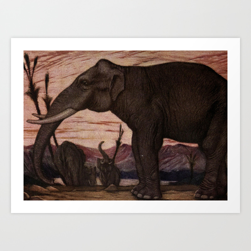 Vintage Elephant Painting 1909 Art Print By Bravuramedia Society6