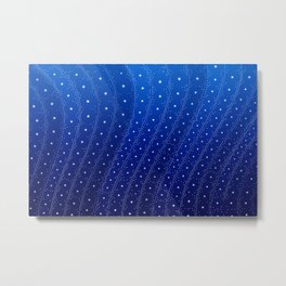 Star Stripes Navy Blue Abstract Space Pattern Design Metal Print