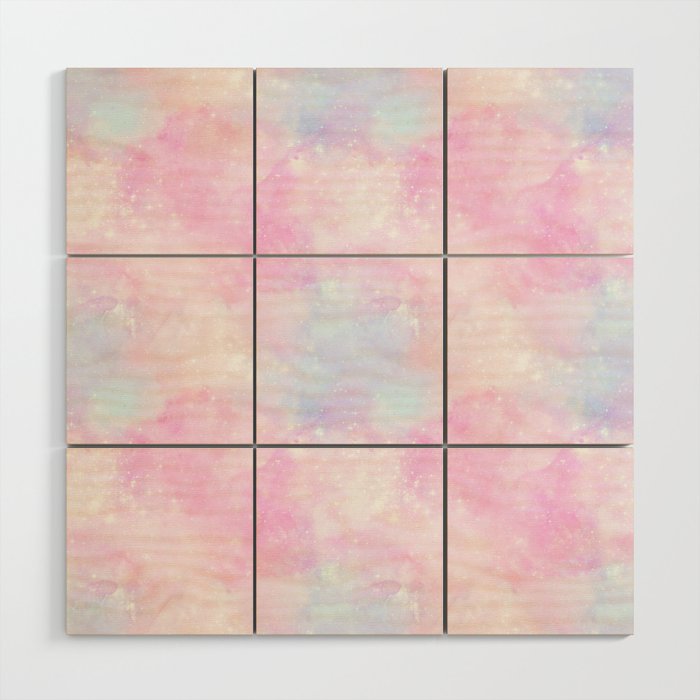 Pink Pastel Galaxy Painting Wood Wall Art