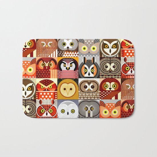 North American Owls Bath Mat
