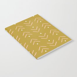 Arrow Geometric Pattern 10 in Gold Green Olive Pale Pink Notebook