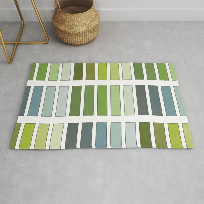 Mark Maycock's Scale of hues and tones of green from 1895 (vintage remake without texts) Rug