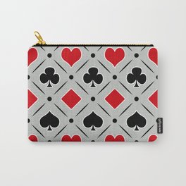 Playing card suits symbols - grey Carry-All Pouch