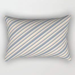 [ Thumbnail: Bisque, Grey, and Light Slate Gray Colored Striped Pattern Rectangular Pillow ]