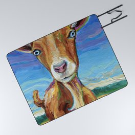 Lillie the FARM GOAT Painting Picnic Blanket