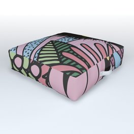 Cat and flowers Outdoor Floor Cushion