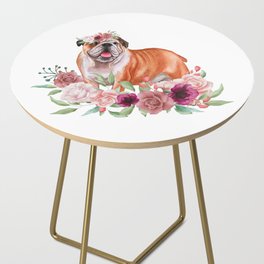 Watercolor Dog Painting Side Table