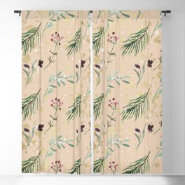 Vintage Boho Leaf Design Background Pattern Blackout Curtain