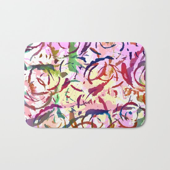abstract roses silhouettes Bath Mat