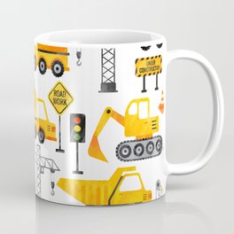 Watercolor Construction Vehicles Coffee Mug