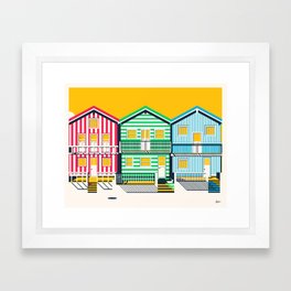 Portugal Beach Houses Framed Art Print