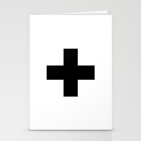 Swiss Cross white and black Swiss Design for minimalist home room wall art decor for apartment Stationery Cards