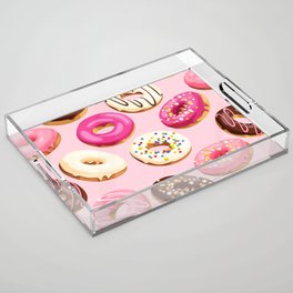 Doughnuts Confectionery Pink Chocolate Acrylic Tray