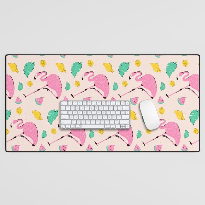 Vintage Flamingos  Desk Mat