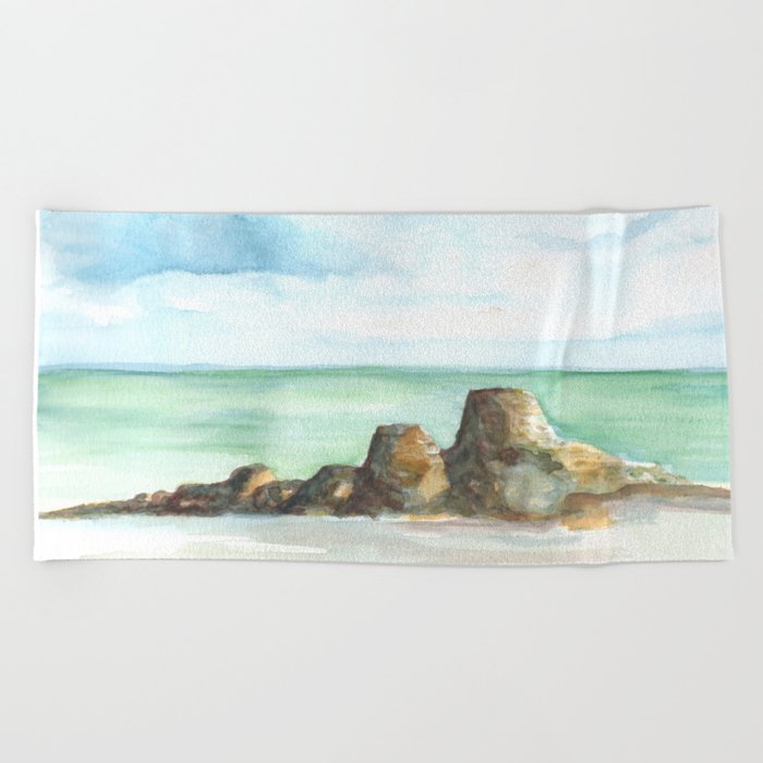 2019 Watercolor Sea Scape Series 001 Watercolor Painting Beach