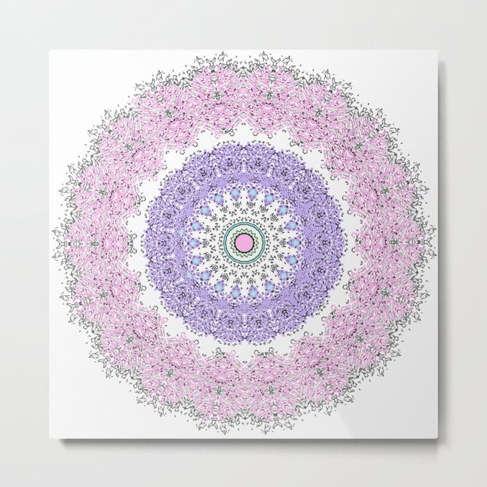 Mandala - Boho - Pastels - Purples Metal Print