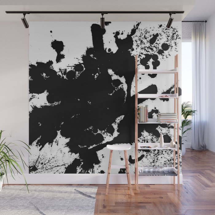 Black And White Splat Abstract Black Paint Splatter Painting