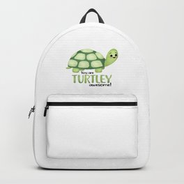 You Are Turtley Awesome! Backpack | Turtlepun, Quote, Funny, Iloveyou, Funnysaying, Love, Drawing, Turtle, Green, Lovegift 