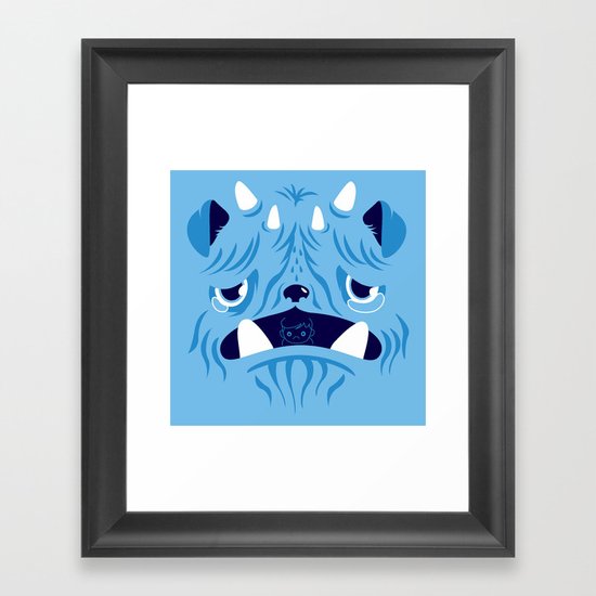 The Bluest Monster Ever :(( Framed Art Print