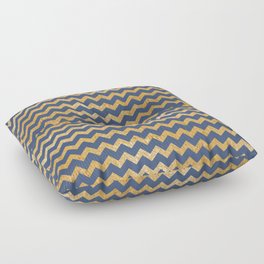 Geometric classic navy blue gold glitter chevron Floor Pillow