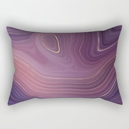 Violet Purple Rose Gold Agate Geode Luxury Rectangular Pillow