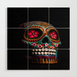 Colorful Calavera for the Day of the Dead Wood Wall Art