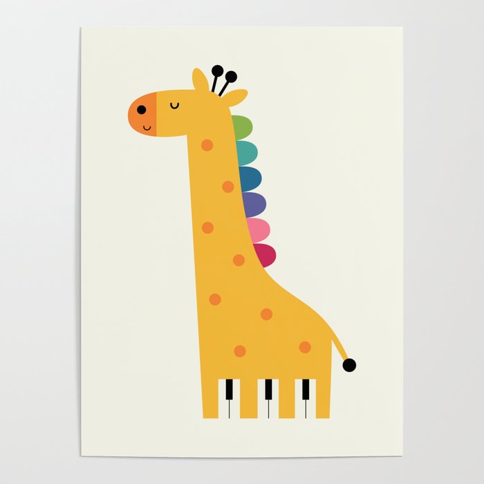 Giraffe Piano Poster