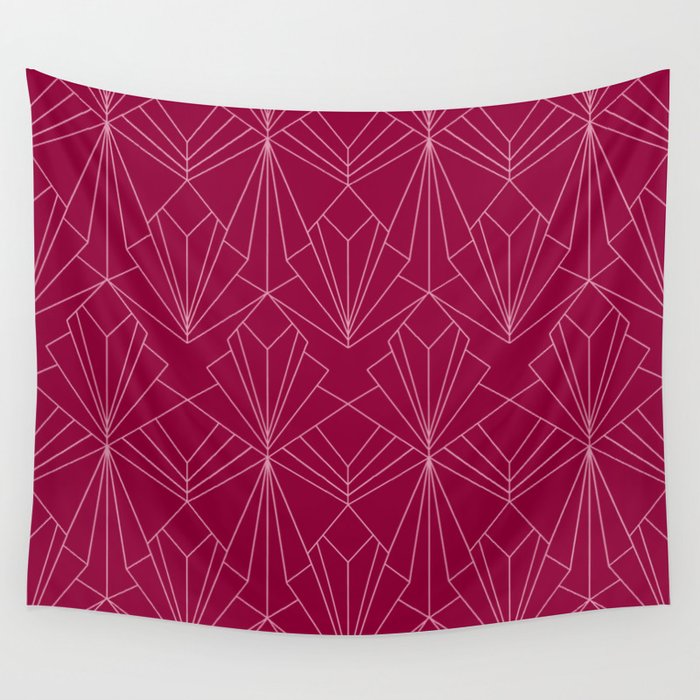 Art Deco in Raspberry Pink Wall Tapestry