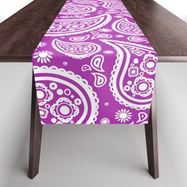Paisley (White & Purple Pattern) Table Runner