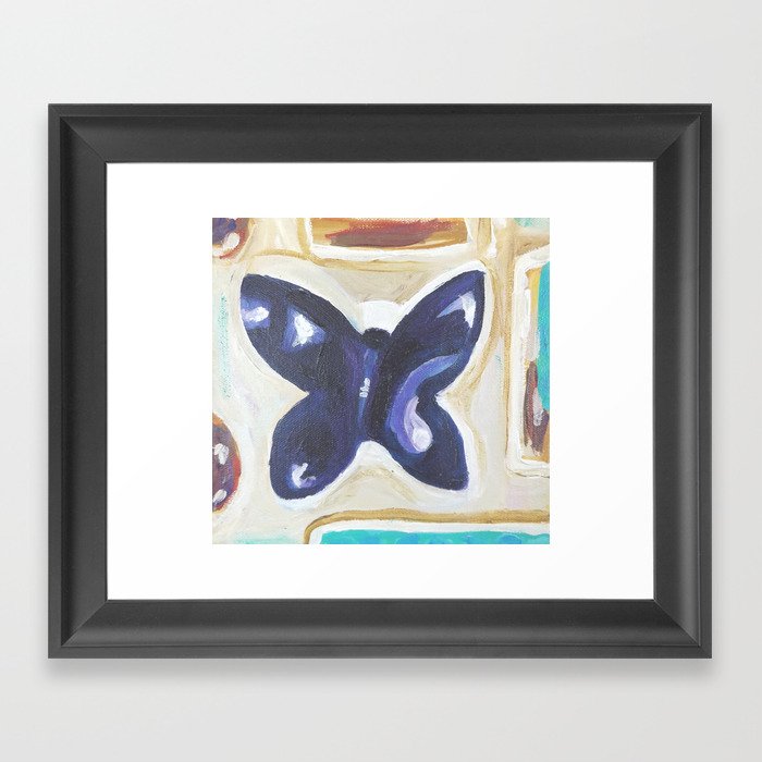 butterfly sculpture wall Framed Art Print