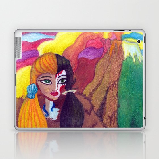 Somewhere Between Good & Evil {Mixed Media: watercolor, gouache, acrylic} Laptop & iPad Skin