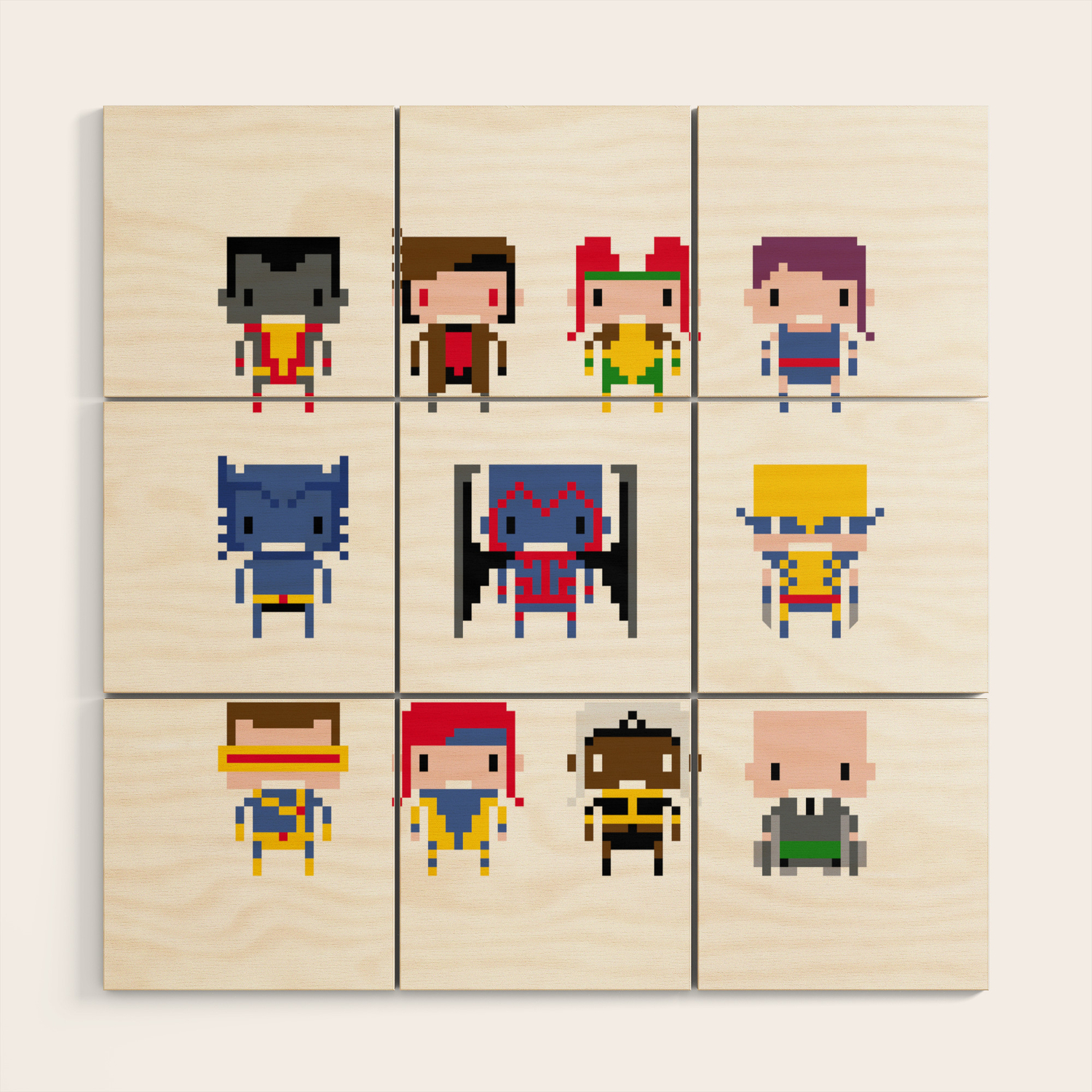 Pixel X Men Wood Wall Art By Pixelpower Society6