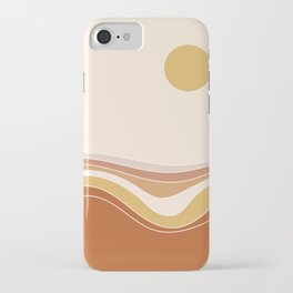 Earth tones Abstract Landscape with Sun iPhone Case