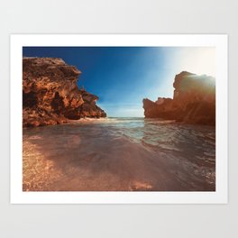 Tropical summer rocky beach landscape Travel Photography Art Print