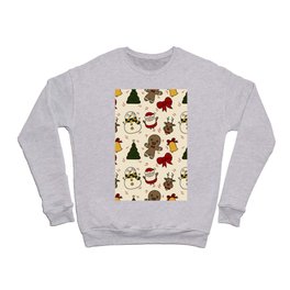 Christmas Santa Claus Snowman Tree Gift Xmas Pattern Crewneck Sweatshirt