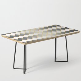 Silver Gold Modern Zig-Zag Line Collection Coffee Table