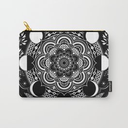 Moon Mandala Carry-All Pouch | Horoscope, Ink, Lunarphases, Witchmoon, Moonphasemandala, Illustration, Palmistry, Astronomy, Love, Crystal 