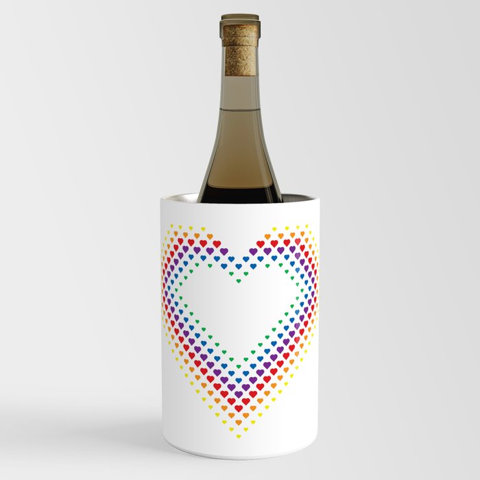 Halftone Heart Shaped Dots Rainbow Color Wine Chiller