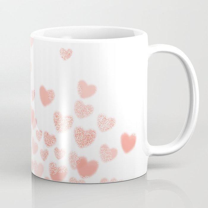 Hearts falling painted pastels heart pattern minimal art print nursery baby art Coffee Mug