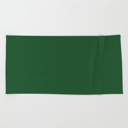 Dark Green Solid Color Pantone Formal Garden 19-6350 TCX Shades of Green Hues Beach Towel
