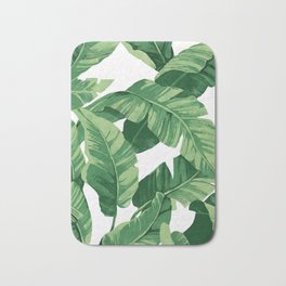 Tropical banana leaves IV Badematte | Tropics, Banana, Palm, Ink, Jungle, Nature, Hawaii, Leaves, Painting, White 