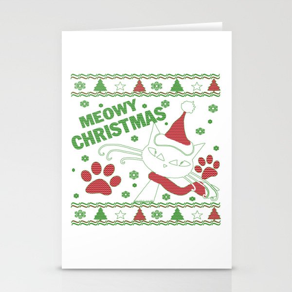 Meowy Christmas Stationery Cards