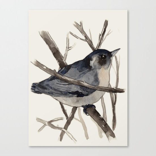 Grey Birdy 2 Canvas Print