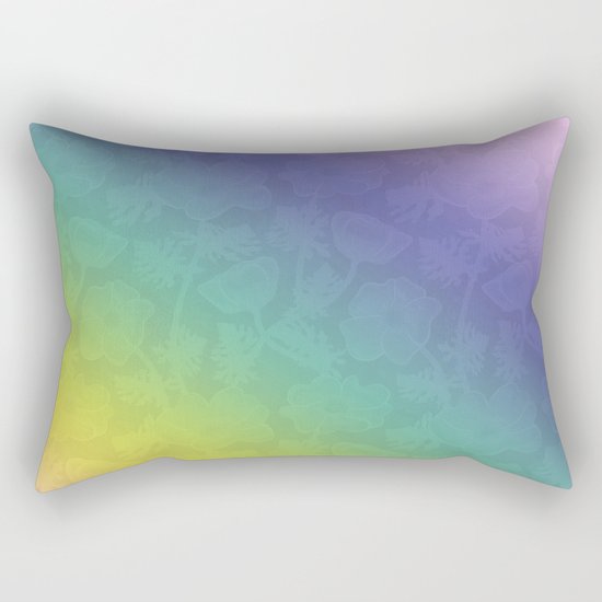 Floral rainbow color pattern . Rectangular Pillow