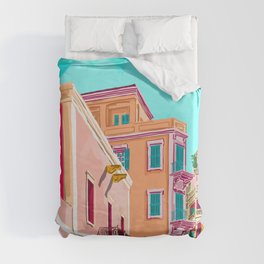 Colorful Houses Duvet Cover