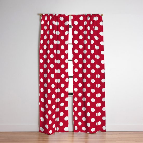 Red And Polka White Dots Blackout Curtain By Miavaldez Society6