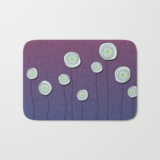 Abstract Flower Design Bath Mat