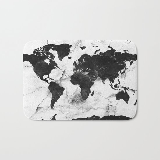 world map marble 3 Bath Mat