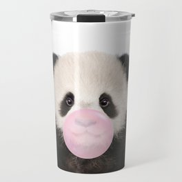 Baby Panda Blowing Bubble Gum by Zouzounio Art Travel Mug